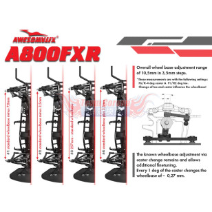 AWESOMATIX A800FXR 1/10 Front-Wheel Drive Carbon Chassis Touring Car AWESOMATIX A800FXR 1/10 Front-Wheel Drive Carbon Chassis Touring Car